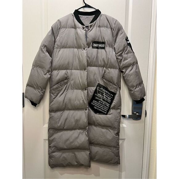 Unisex maxi puffer jacket in grey Winter Fall coat Autumn And Winter size S - Picture 1 of 7